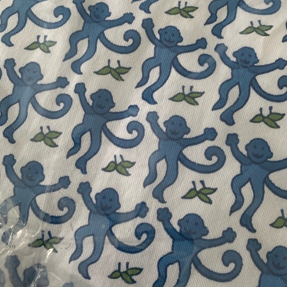 🌟NWT🌟 ROLLER RABBIT blue monkey pillow  26 X 26 - Picture 8 of 10